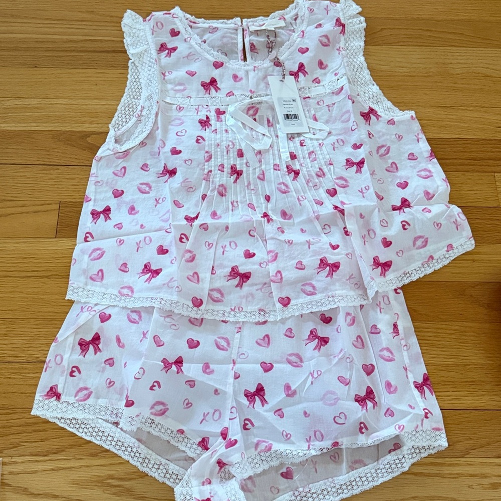 LoveShackFancy sprouse bow pj set M